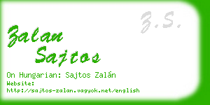 zalan sajtos business card
